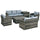 Set da Esterno 6 Pezzi con 2 Tavolini Contenitore 2 Divani e 2 Poltrone in Rattan e Acciaio Grigio