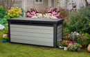 Baule Cassapanca da Esterno 151x72,5x70 cm in Resina Effetto Legno Keter Denali Grigio