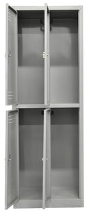 Armadio Spogliatoio 4 Ante 60x40x167 cm in Metallo Verniciato Grigio Chiaro