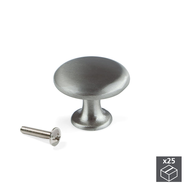 acquista Bouton de meuble 31 mm Zamak nickel satiné 25 pièces Emuca
