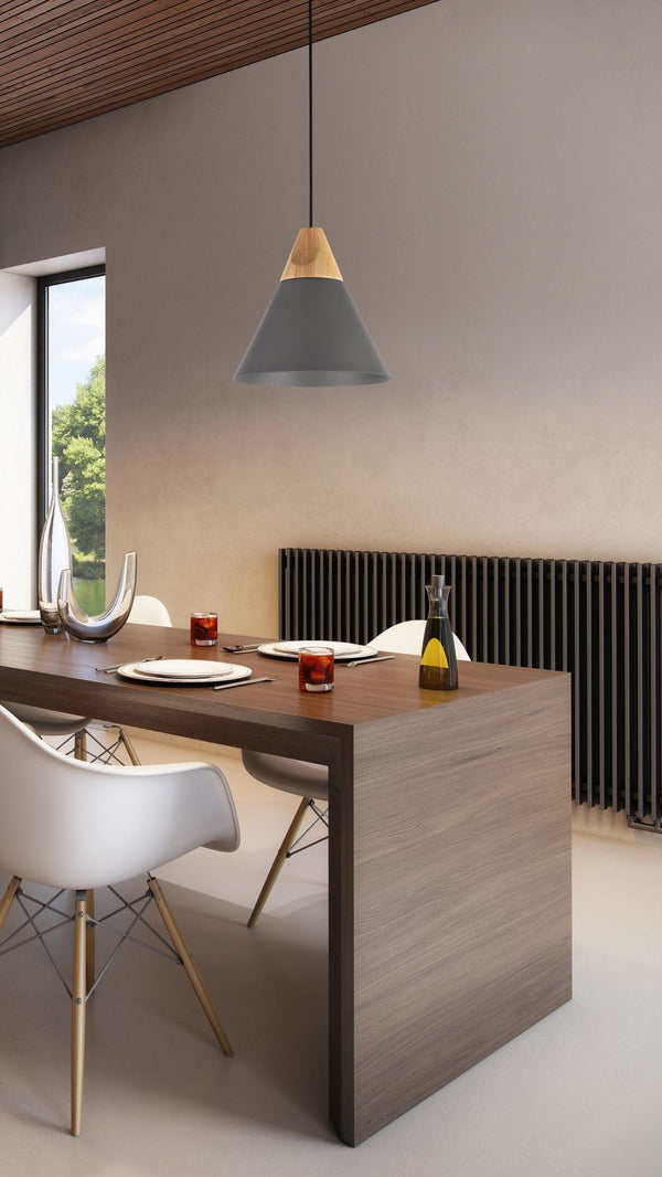 sconto Suspension suspension en Métal Toupies Noir et Bois