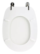 Copriwater Universale 35,8x46 cm in MDF Cerniere in Metallo Cromato Liuto Bianco Lucido