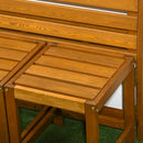 Set Tavolo e 3 Sedie da Giardino Pieghevoli in Legno Teak