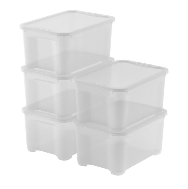 Set 5 Contenitori Rettangolari 38x26x19 cm in Plastica Keter T Box XS Trasparente acquista