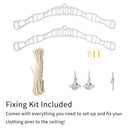 Stendibiancheria da Soffitto 240x56x14 cm 6 Stecche in Legno di Pino Corda in Cotone  