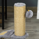 Tiragraffi per Gatti Albero con Arco Massaggiatore 34x24x43 cm in Iuta e Peluche Grigio 