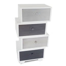 Cassetiera con 4 Cassetti Joint Divisibile in Legno Paulownia Bianco Fadi