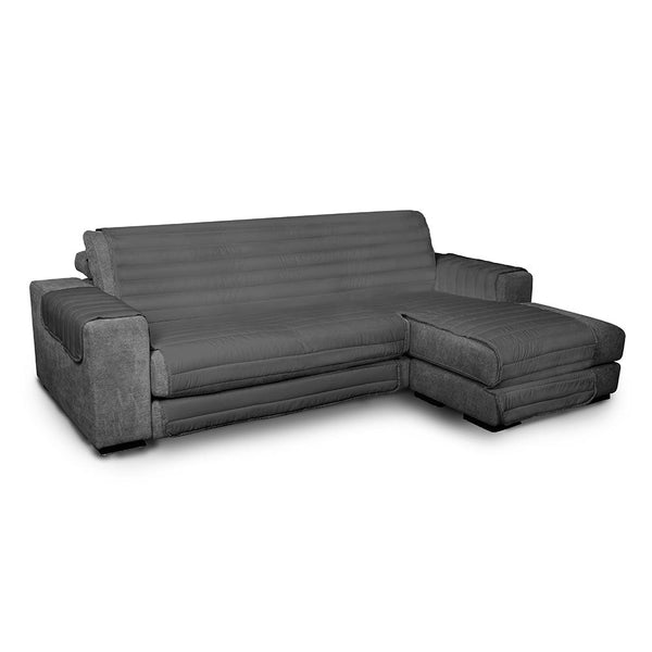 acquista Housse de canapé matelassée en microfibre avec péninsule droite Fumo