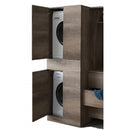 Mobile Lavanderia a Colonna per Lavatrice o Asciugatrice con Asse da Stiro e Ante 70x70x192A cm in Nobilitato Unika Grigio Cemento