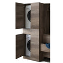 Mobile Lavanderia a Colonna per Lavatrice o Asciugatrice con Asse da Stiro e Ante 70x70x192A cm in Nobilitato Unika Olmo Scuro