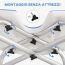 Sgabello da Doccia Regolabile in Altezza con Maniglione Seduta Imbottita a U e Piedini Antiscivolo Blu    