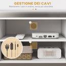 Mobile TV 55"" max con 2 Armadietti e 2 Ripiani Aperti 120x34x50 cm in Legno e Truciolato Bianco