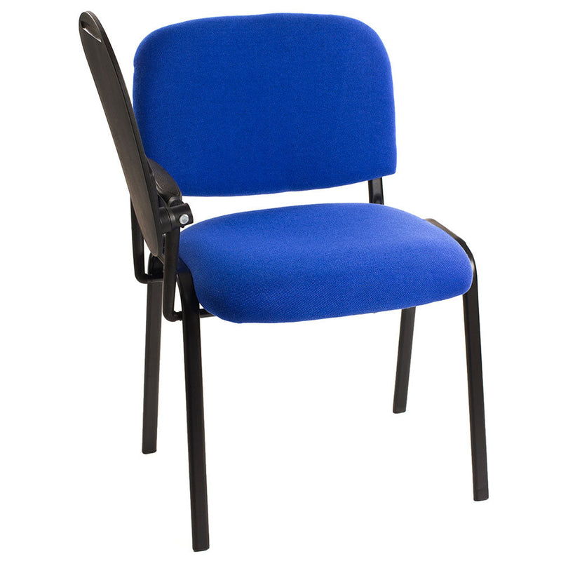 Sedia Poltrona Attesa da Ufficio in Tessuto con Ribaltina Bozzini Blu