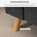 Divano Angolare 3 Posti in Lino con Penisola  Grigio