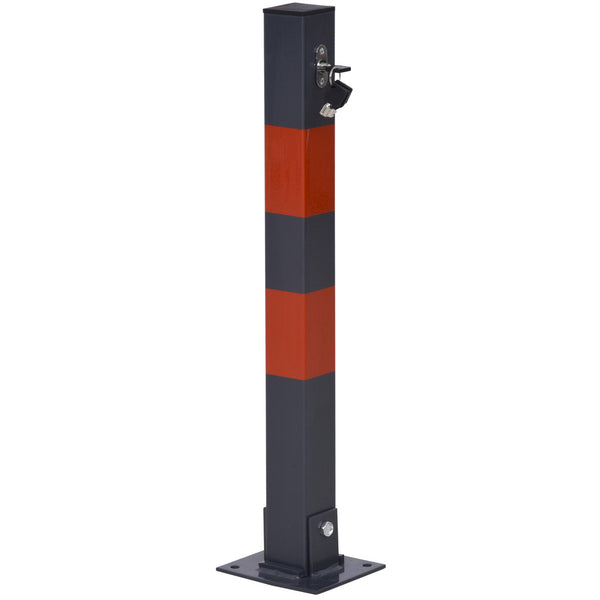 Barrière de Borne de Parking H66 cm en Acier Gris et Rouge sconto