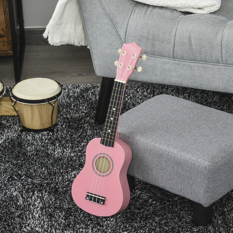 Ukulele Soprano in Legno con Accessori  Rosa