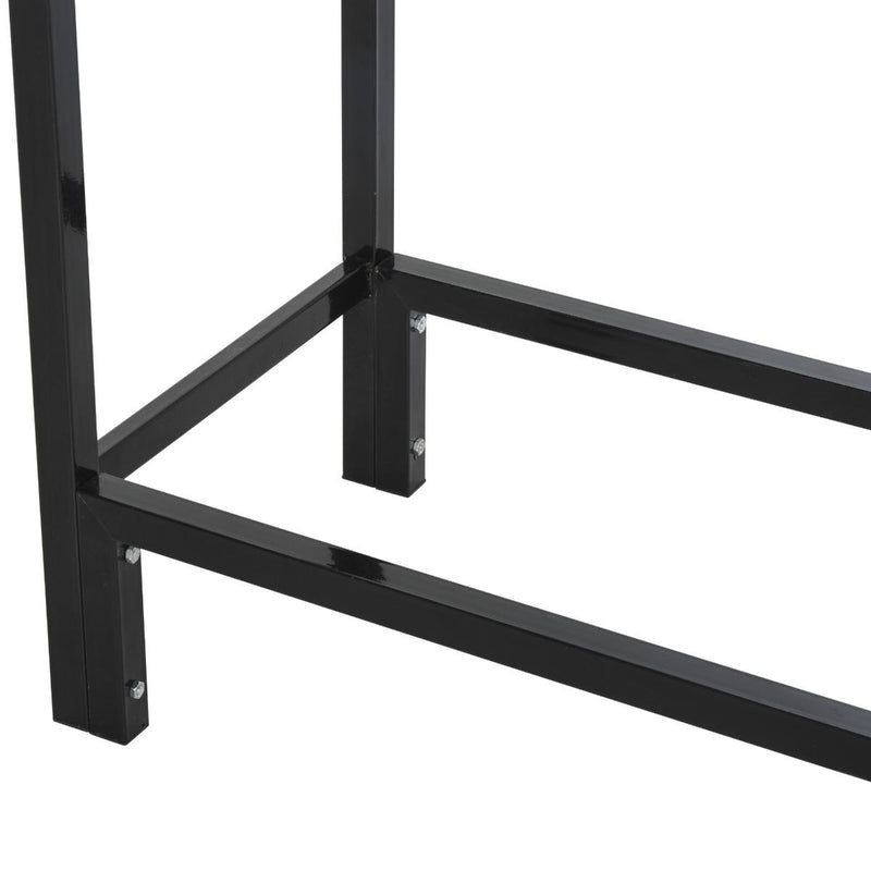 Portalegna per Camino 122x35x123 cm in Acciaio con Copertura  Nero