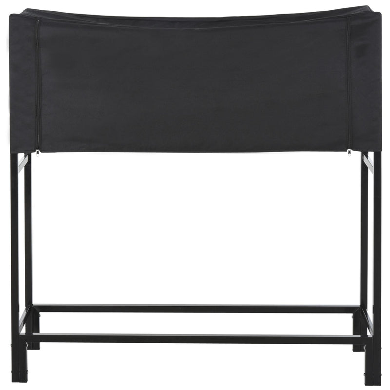 Portalegna per Camino 122x35x123 cm in Acciaio con Copertura  Nero