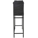 Portalegna per Camino 122x35x123 cm in Acciaio con Copertura  Nero