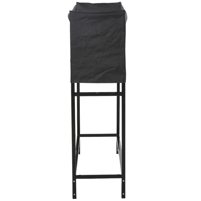 Portalegna per Camino 122x35x123 cm in Acciaio con Copertura  Nero