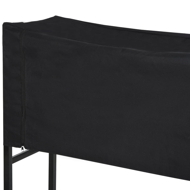 Portalegna per Camino 122x35x123 cm in Acciaio con Copertura  Nero