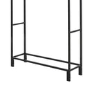 Portalegna per Camino 122x35x123 cm in Acciaio con Copertura  Nero