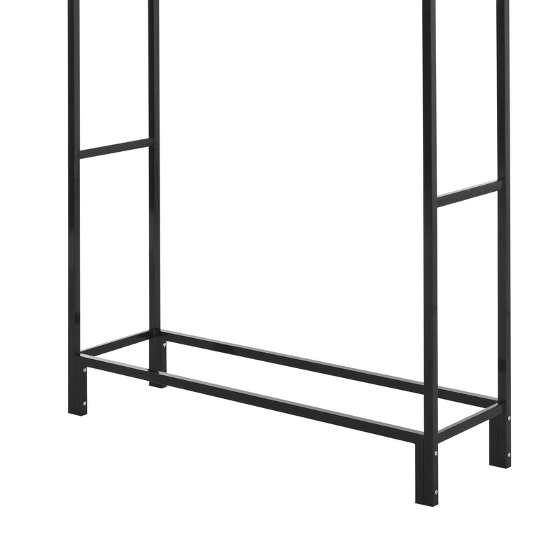 Portalegna per Camino 122x35x123 cm in Acciaio con Copertura  Nero