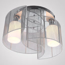 Lampadario a Incasso Ø35x25 cm con 2 Paralumi in Metallo 