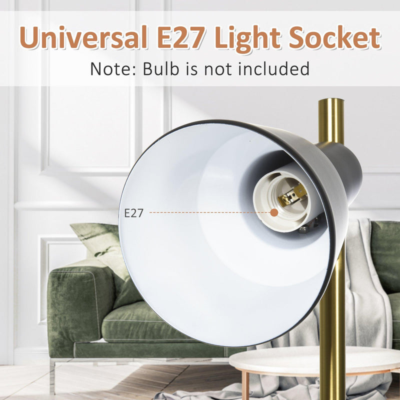 Lampada da Terra con 3 Paralumi E27 in Metallo  Nero e Bronzo