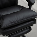 Sedia Poltrona Relax da Ufficio Presidenziale in Similpelle con Poggiapiedi  Nera