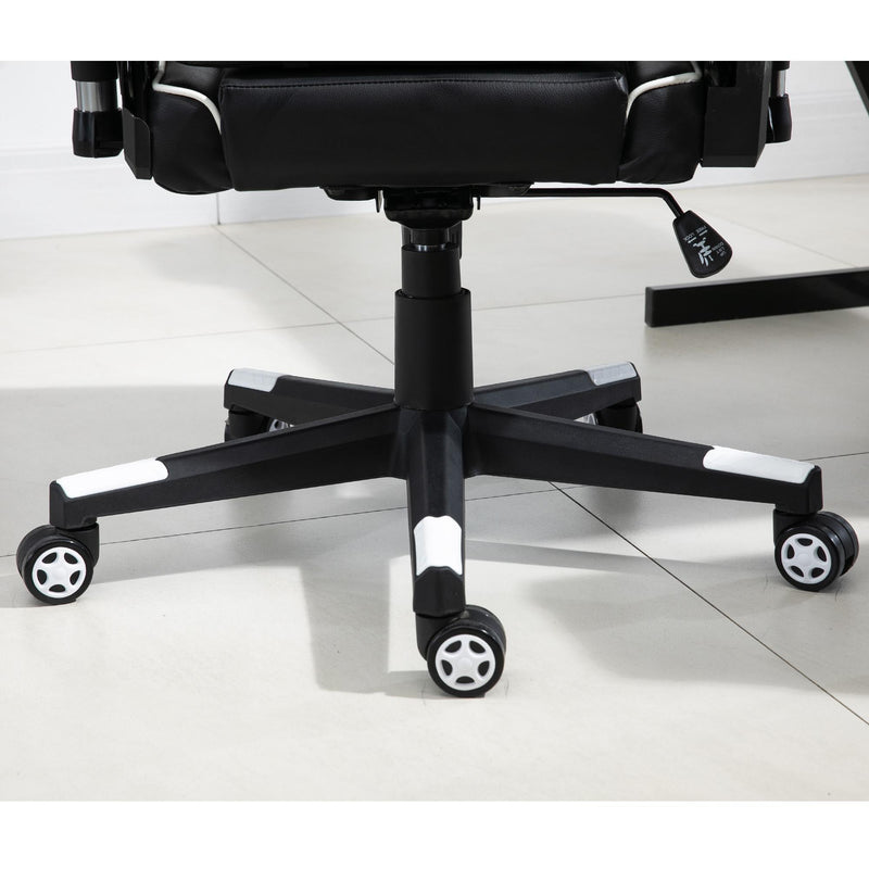 Sedia da Gaming Ergonomica 72x54x126-136 cm in PVC  Nera e Bianco