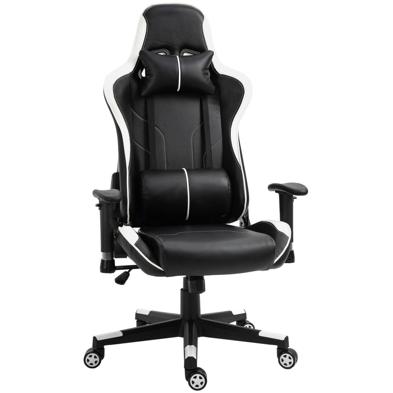 Sedia da Gaming Ergonomica 72x54x126-136 cm in PVC  Nera e Bianco