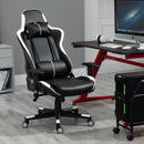 Sedia da Gaming Ergonomica 72x54x126-136 cm in PVC  Nera e Bianco