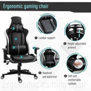 Sedia da Gaming Ergonomica 72x54x126-136 cm in PVC  Nera e Bianco