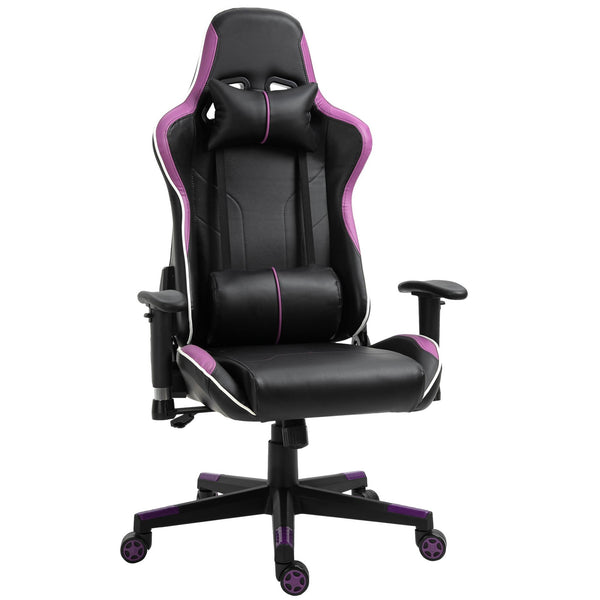 sconto Chaise Gaming Ergonomique 72x54x126-136 cm en PVC Noir et Violet