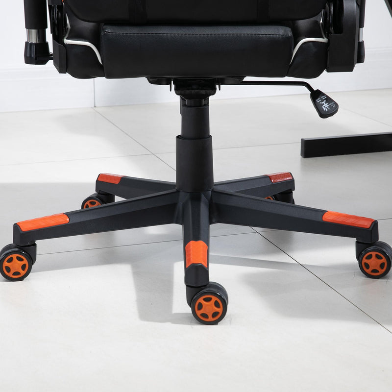 Sedia da Gaming Ergonomica 72x54x126-136 cm in PVC  Nera e Arancione