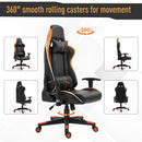 Sedia da Gaming Ergonomica 72x54x126-136 cm in PVC  Nera e Arancione