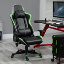 Sedia da Gaming Ergonomica 72x54x126-136 cm in PVC  Nera e Verde