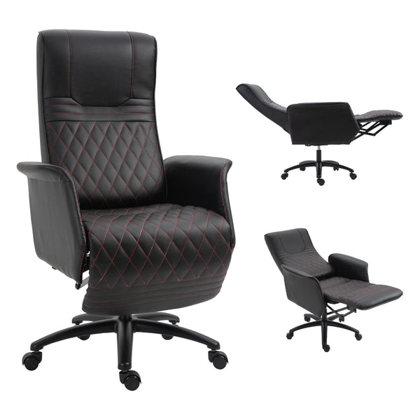 Chaise de bureau exécutif en simili cuir noir acquista