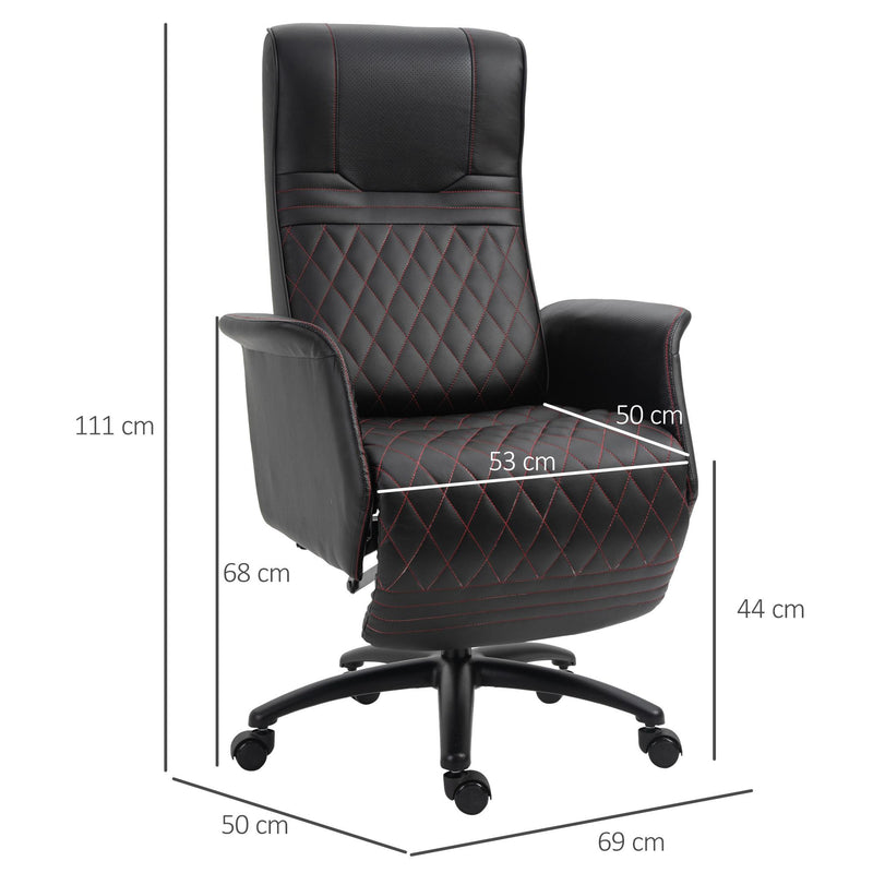 Sedia Poltrona Direzionale da Ufficio in Similpelle  Nera