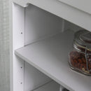 Mobile Madia da Cucina 3 Cassetti 2 Ante con Ruote 116,5x56x91,5 cm in Legno  Bianco