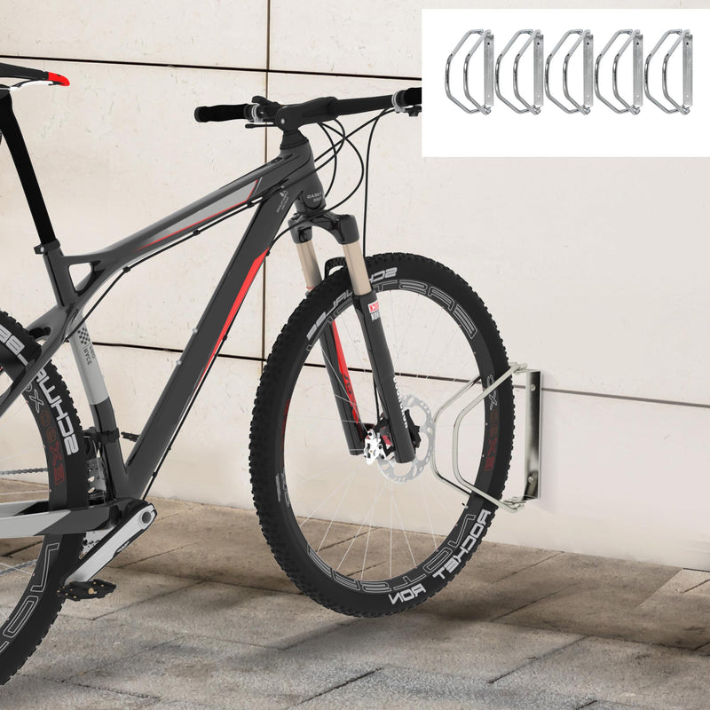 Set 5 Rastrellieri Portabici 29x32,5x8,2 cm in Acciaio Zincato 