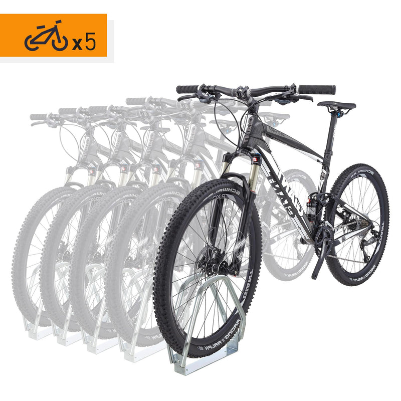 Set 5 Rastrellieri Portabici 29x32,5x8,2 cm in Acciaio Zincato 