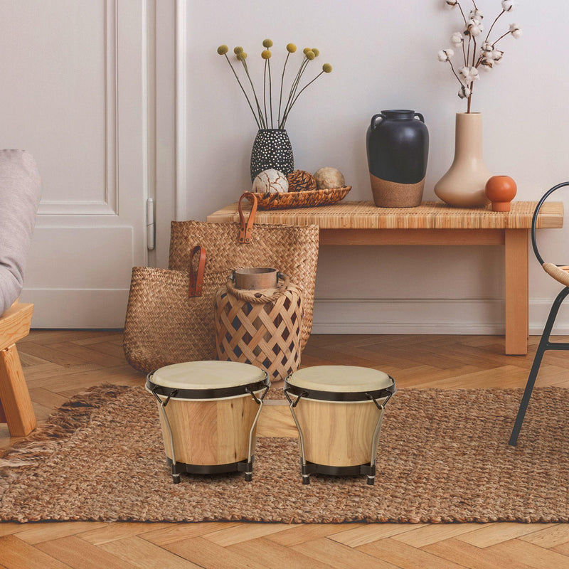 Bongo Set 7" e 8" in Legno con Custodia 