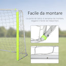 Porta da Calcio Portatile con Rete 186x62x123 cm  Bianca