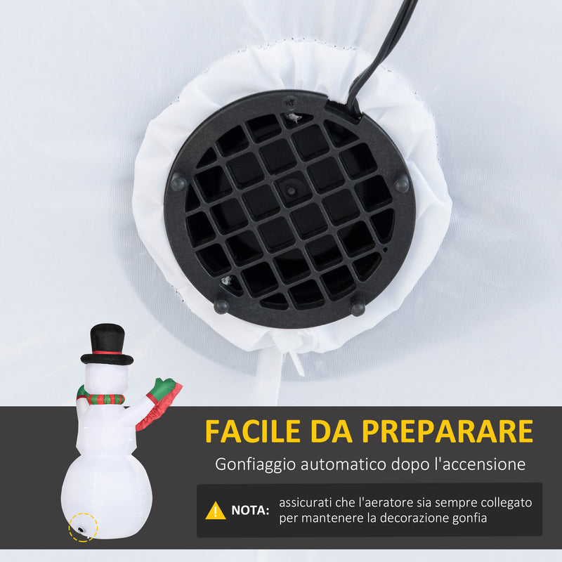 Pupazzo di Neve Gonfiabile H243 cm con Luci a LED 