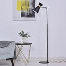 Lampada da Terra con Paralume E27 in Metallo  Nera