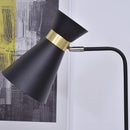 Lampada da Terra con Paralume E27 in Metallo  Nera