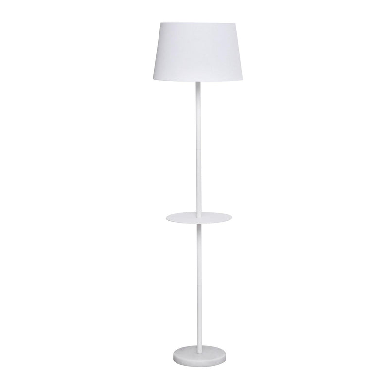 Lampada da Terra con Paralume E27 con Ripiano  Bianca