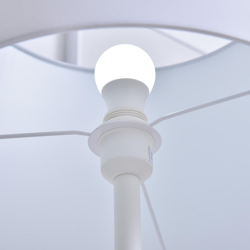 Lampada da Terra con Paralume E27 con Ripiano  Bianca